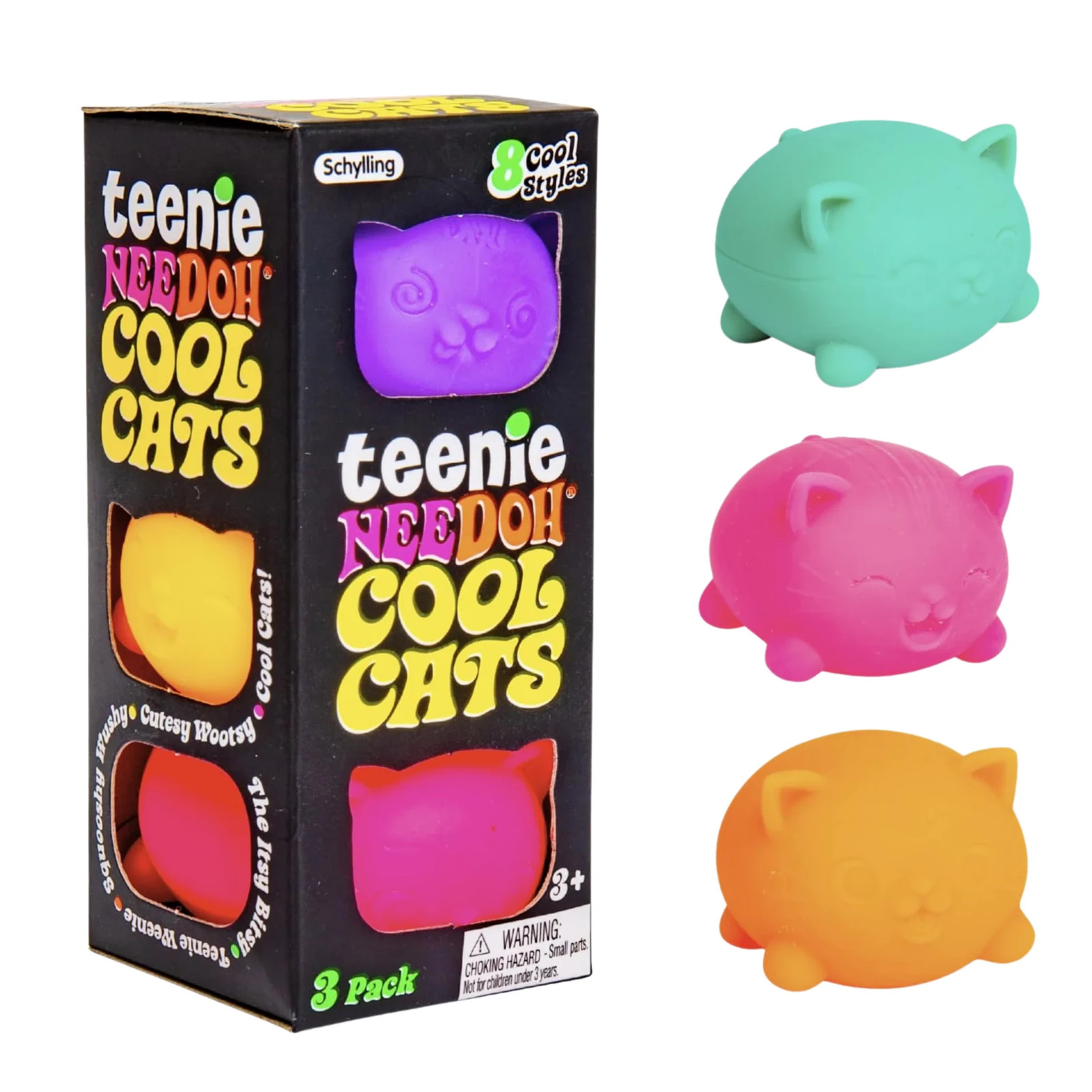 Schylling Teenie NeeDoh Cool Cats Tactile Squeeze Toy 3 Pack Purple Pink Schylling Teenie NeeDoh Cool Cats Tactile Squeeze Toy 3 Pack Purple Pink