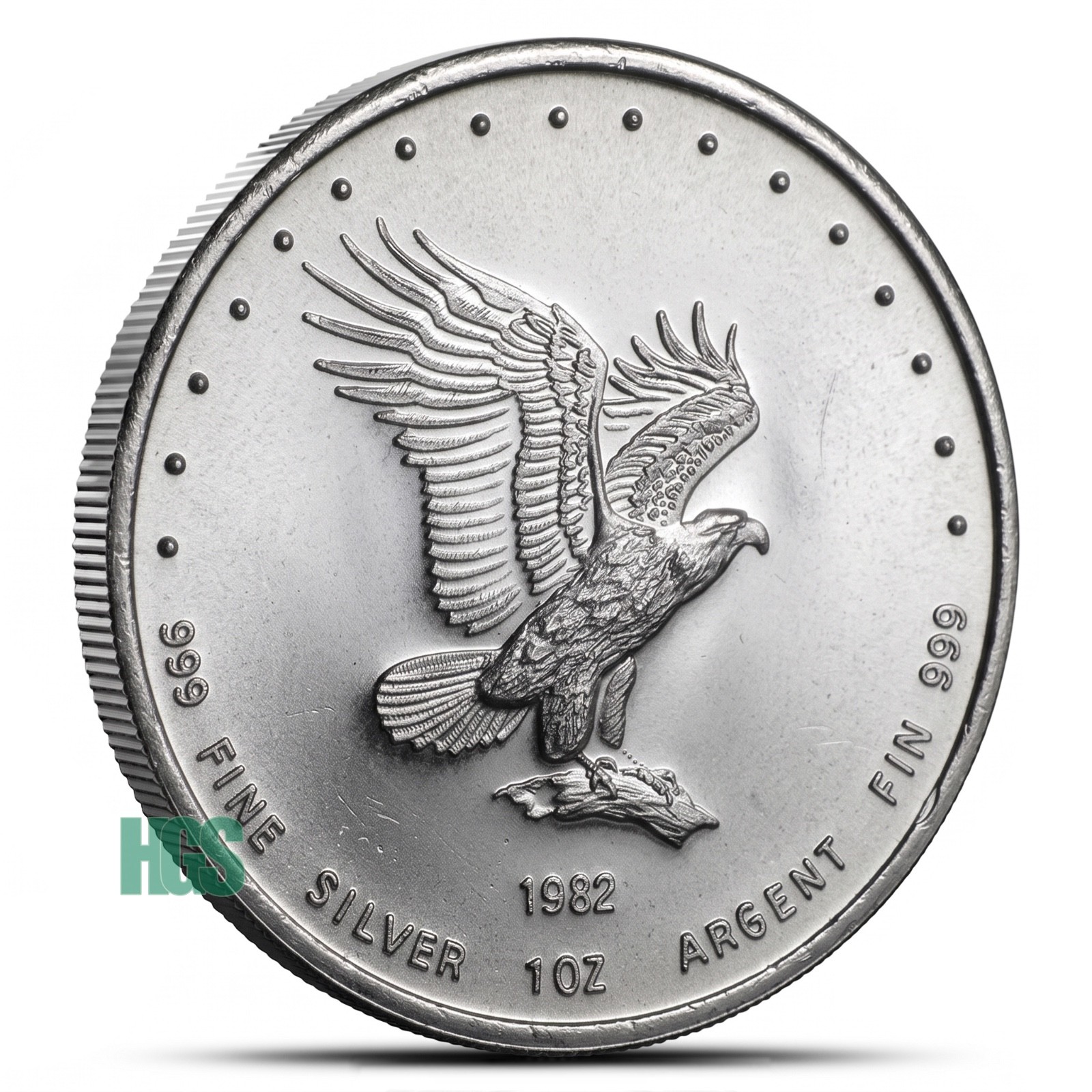 1982 Monex International Silver Eagle 1 oz .999 Fine Silver Round - Vintage