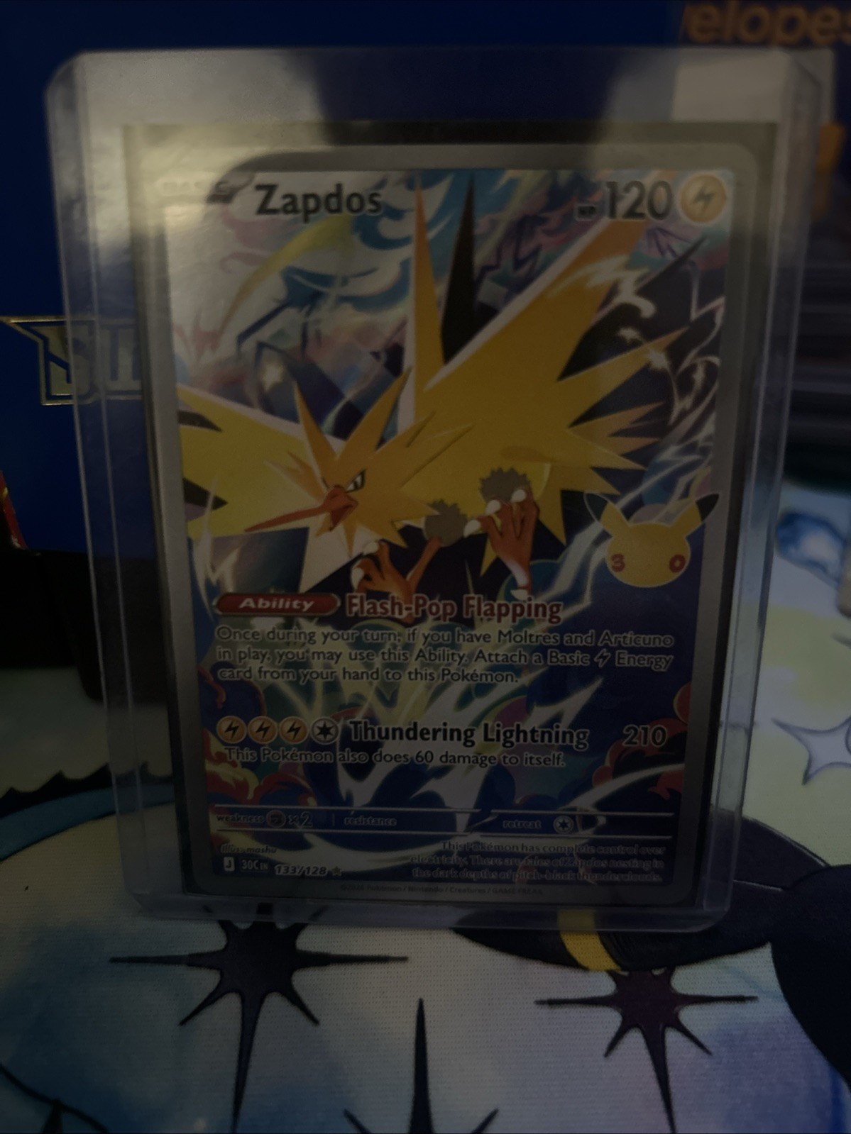 Zapdos 133/128 Me: 30th Celebration Holo Zapdos 133/128 Me: 30th Celebration Holo