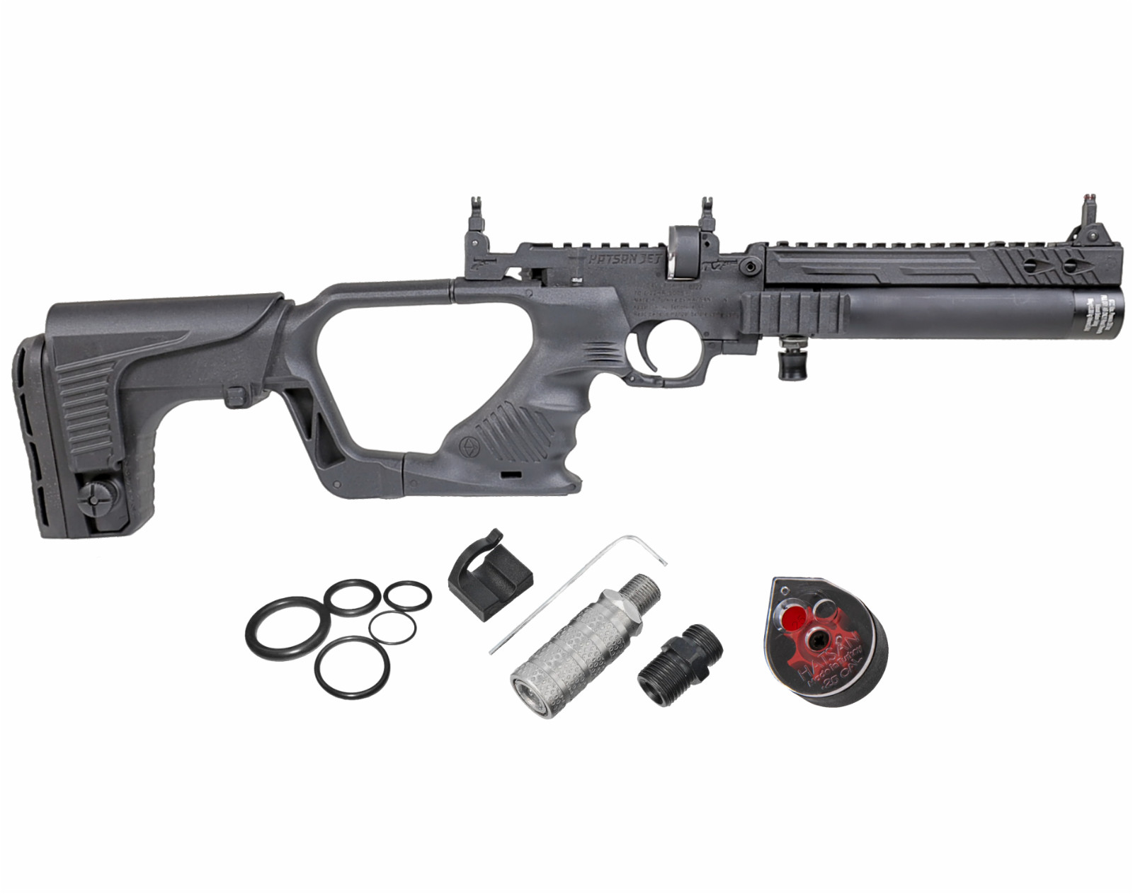 HATSAN Jet I Black .25 cal PCP Air Pistol Converts to Air Rifle