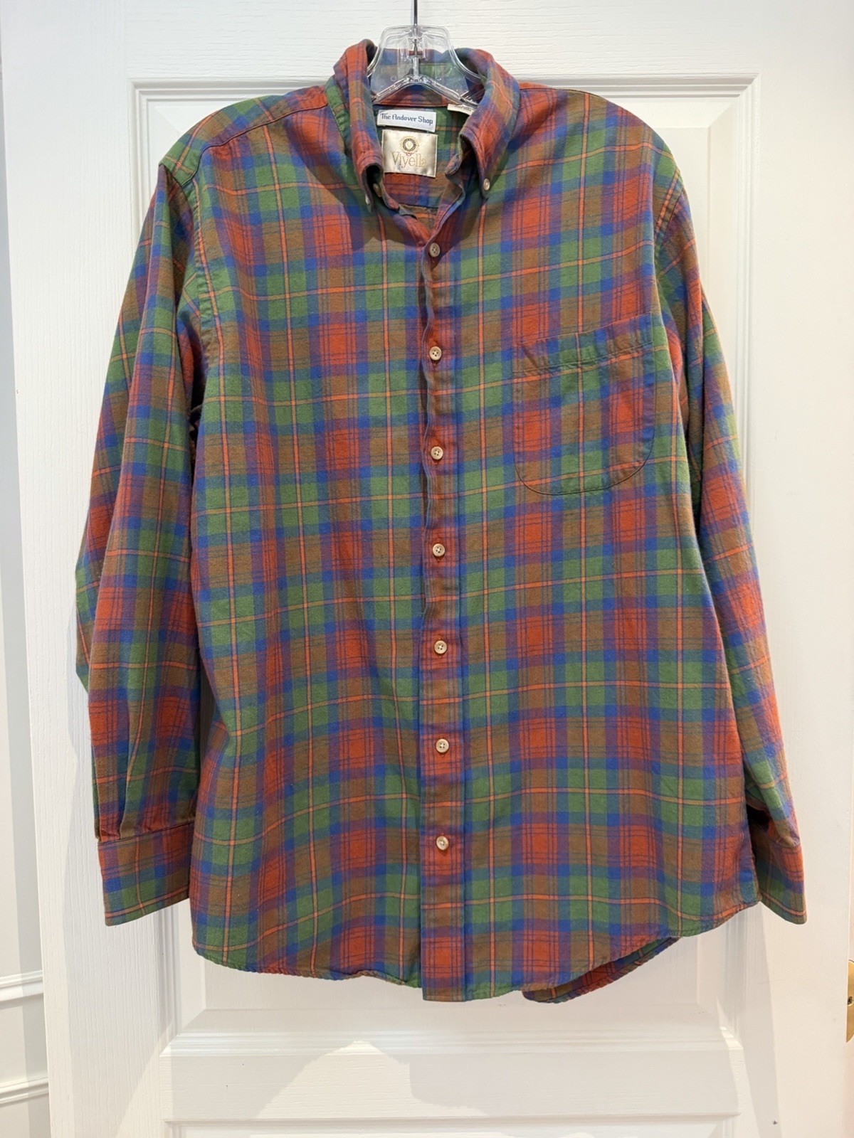 The Andover Shop Viyella Red Blue Green Flannel Button Down Cotton Wool Blend The Andover Shop Viyella Red Blue Green Flannel Button Down Cotton Wool Blend