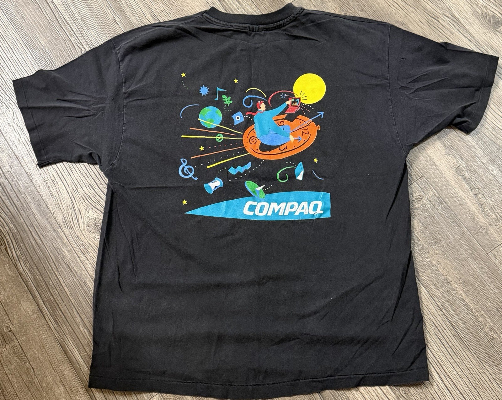vintage 1990s Compaq Computer promo graphic t-shirt Sz XL vintage 1990s Compaq Computer promo graphic t-shirt Sz XL