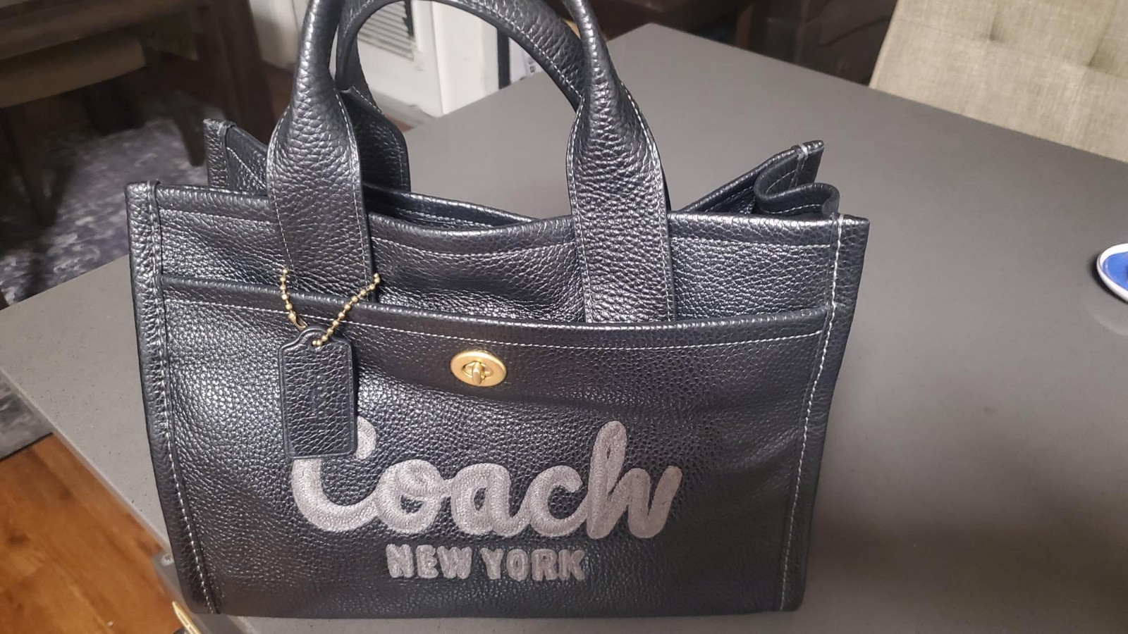 new coach handbags large leather tote shoulder with free Coach wallet new coach handbags large leather tote shoulder with free Coach wallet