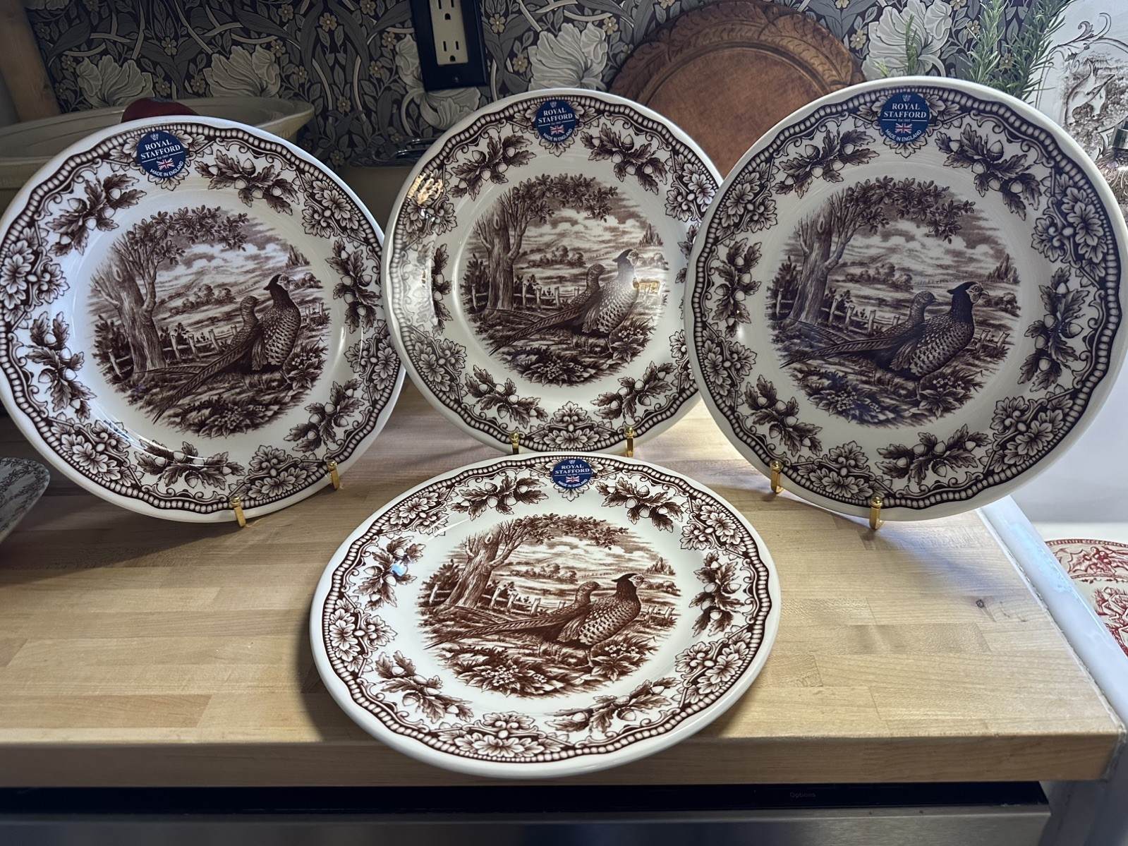 Royal Stafford Pheasant Bird Thanksgiving Dinner Plates 11 inch Set of 4 Brown Royal Stafford Pheasant Bird Thanksgiving Dinner Plates 11 inch Set of 4 Brown