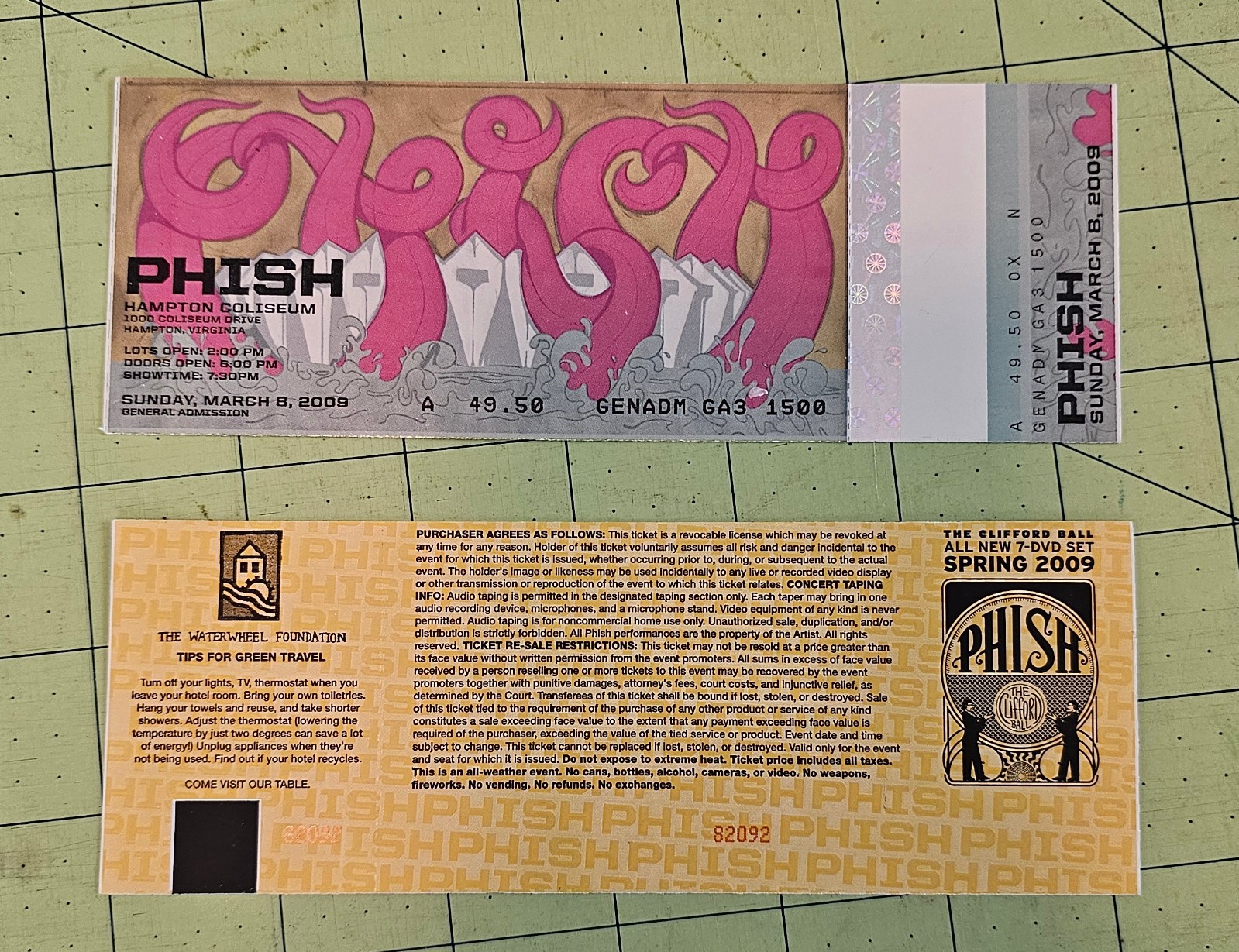 2 Phish 2009 Ticket Blanks Unused 3/8/09 HAMPTON Coliseum Collectible 2 Phish 2009 Ticket Blanks Unused 3/8/09 HAMPTON Coliseum Collectible