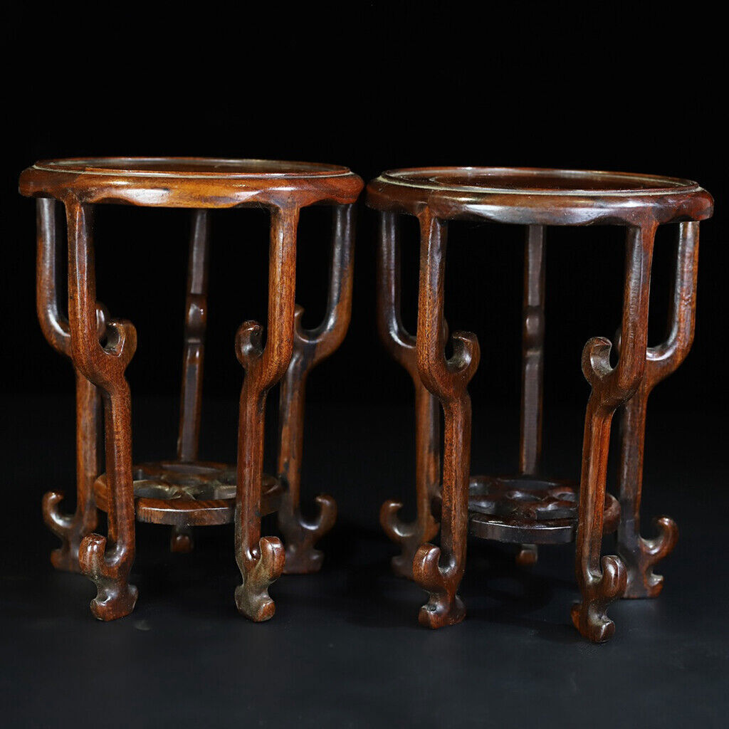 A Pair Chinese Natural Rosewood Handcarved Exquisite Base  18419