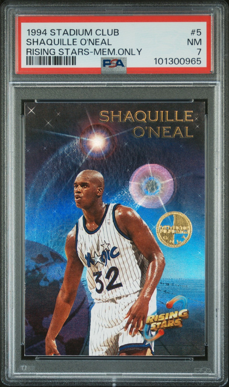 1994 Stadium Club Rising Stars MEMBERS ONLY Shaquille O\'Neal PSA 7 NM - 2 Higher 1994 Stadium Club Rising Stars MEMBERS ONLY Shaquille O\'Neal PSA 7 NM - 2 Higher