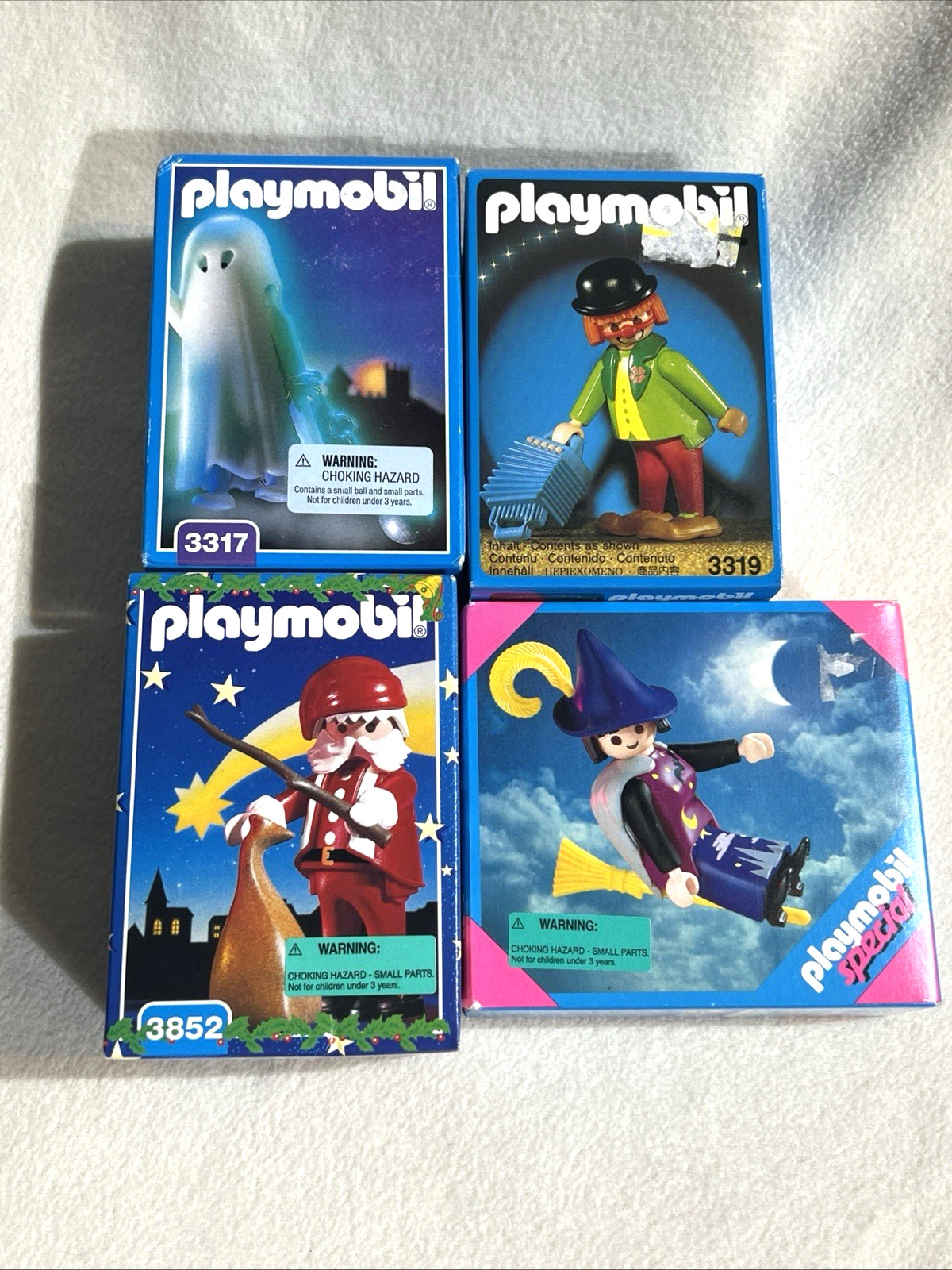 Sealed Vtg 1990s Playmobil Halloween/Costumed Figures: 3317 / 4550 / 3319 /3852
