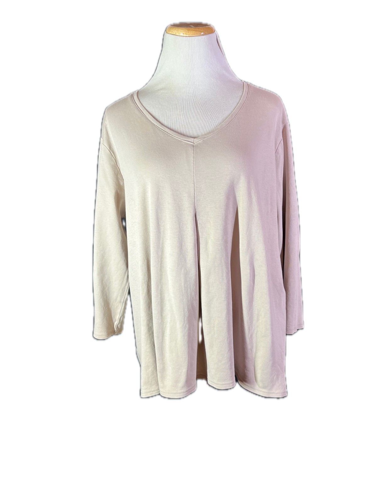 Eileen Fisher Sleepwear by Garnet Hill Size XL Sleep Top Beige Knit Cotton Eileen Fisher Sleepwear by Garnet Hill Size XL Sleep Top Beige Knit Cotton