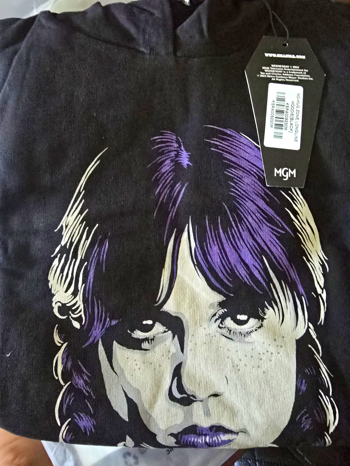 Killstar Wednesday No Hug Zone Black Graphic Pullover Hoodie Size M Killstar Wednesday No Hug Zone Black Graphic Pullover Hoodie Size M