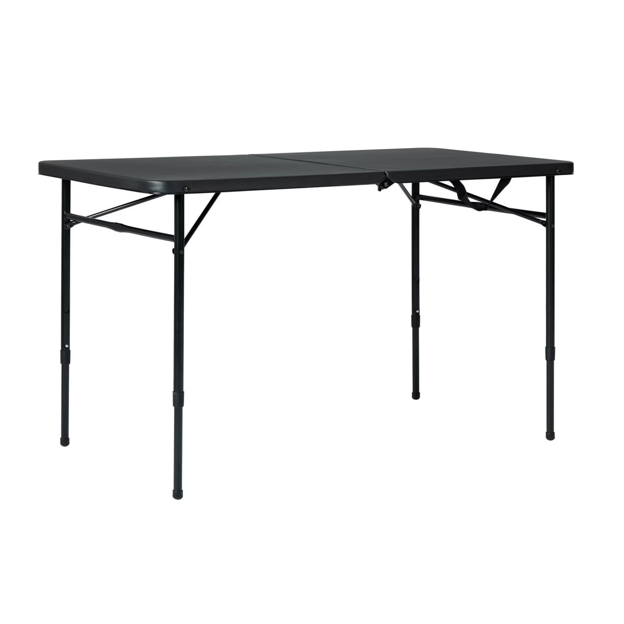 Mainstays 4 ft Adjustable Height Centerfold Folding Table, Black Mainstays 4 ft Adjustable Height Centerfold Folding Table, Black