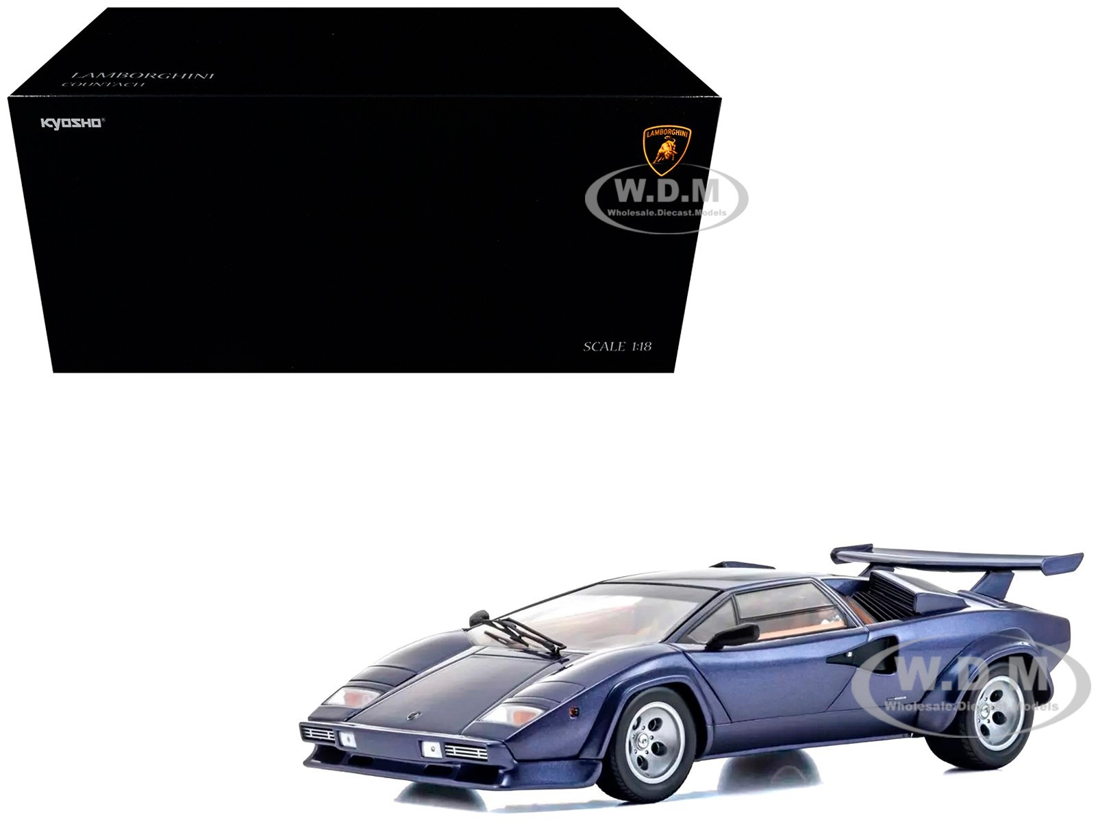 LAMBORGHINI COUNTACH LP 5000 QUATTROVALVOLE DARK BLUE 1/18 BY KYOSHO 08320 DBL LAMBORGHINI COUNTACH LP 5000 QUATTROVALVOLE DARK BLUE 1/18 BY KYOSHO 08320 DBL