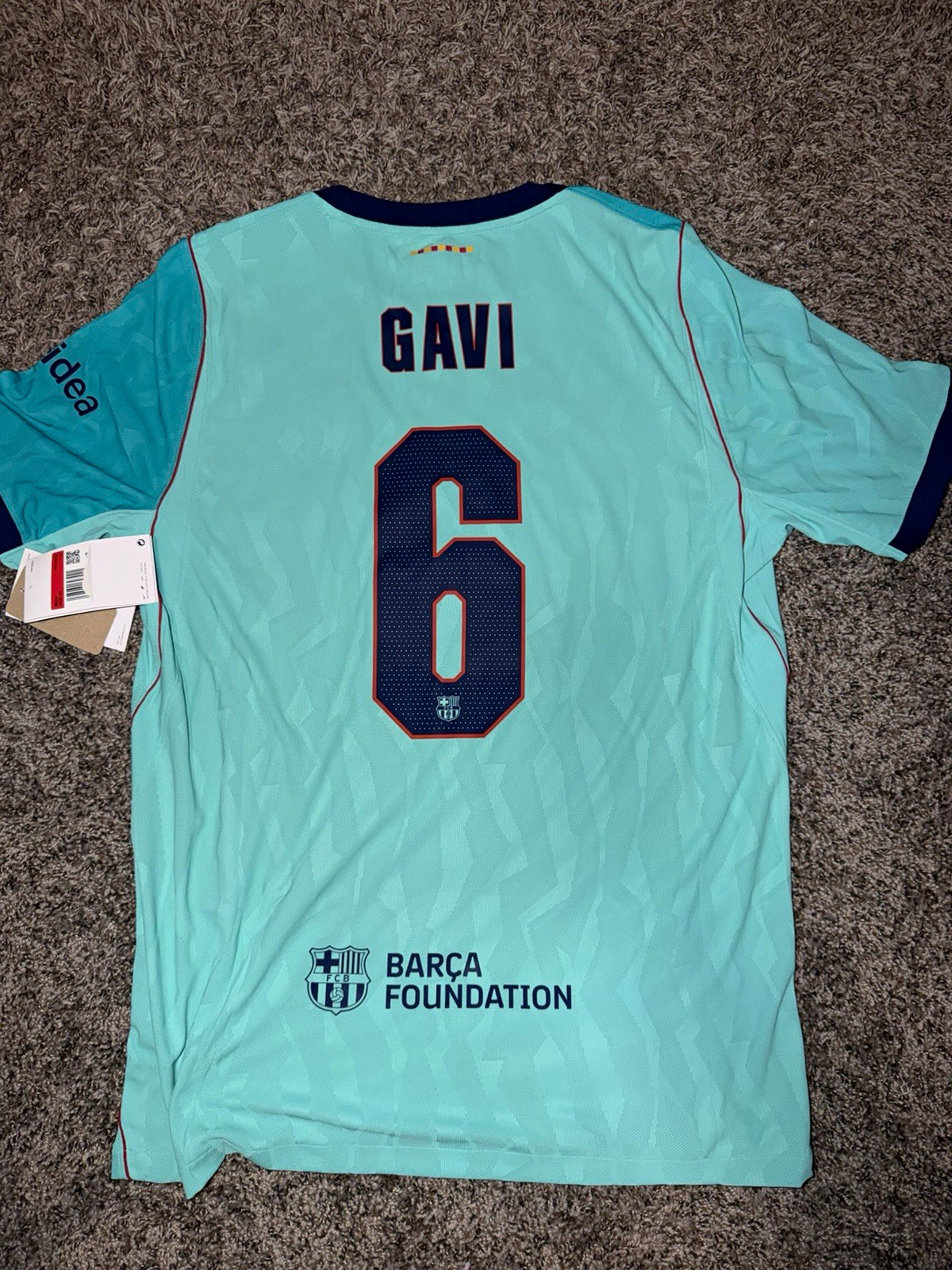Nike FC Barcelona Gavi #6 Men’s Soccer Jersey Size L player version autentic