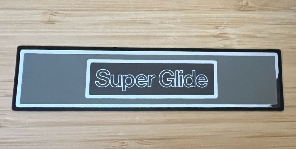 Harley Davidson 1977-‘81 “Super Glide” Fork Cover Decal 45774-77 Harley Davidson 1977-‘81 “Super Glide” Fork Cover Decal 45774-77