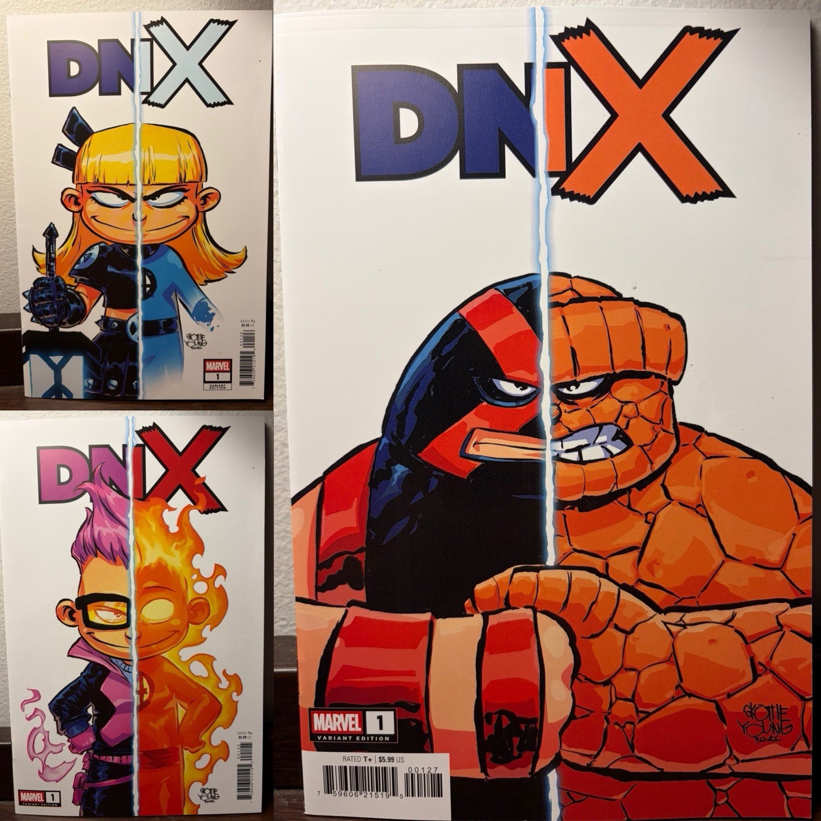 DNX #1 Skottie Young Collection Variants. Marvel X-Men FF 2026. 3 Books