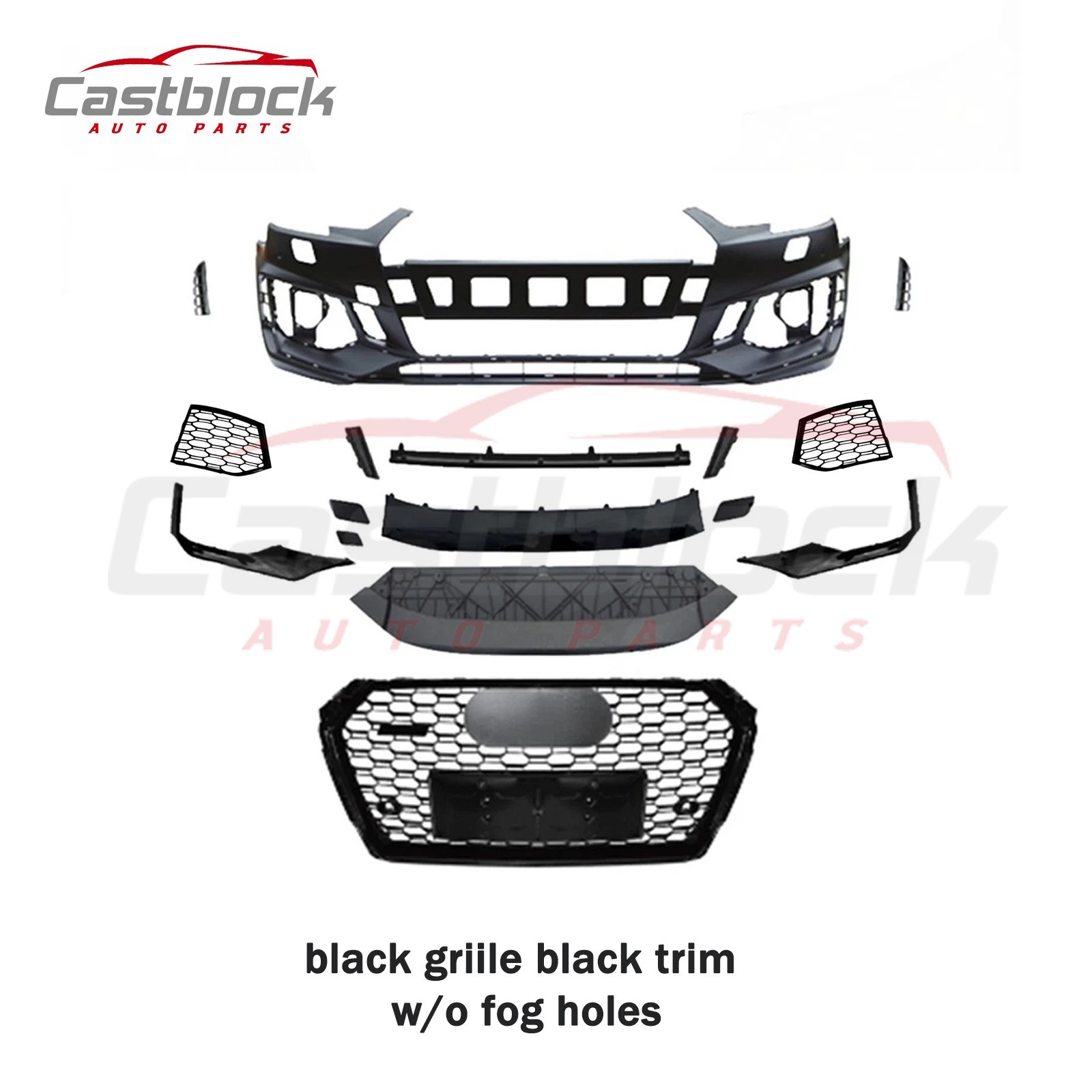 For 2017 2018 2019 Audi A4 UPGRADE BODY KIT RS4 FRONT BUMPER W/ GRILLE