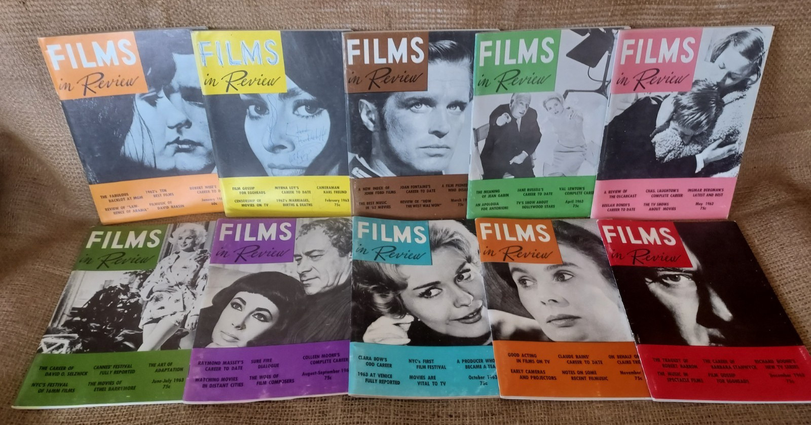 1963 FILMS in REVIEW Magazine Complete 10 Issues VG Condition