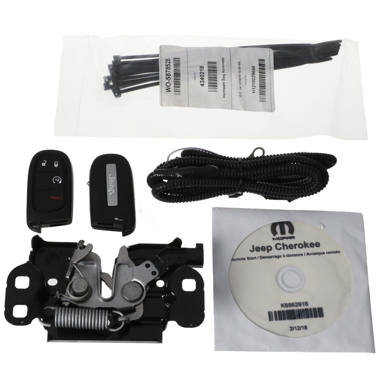 GENUINE MOPAR 2019-2021 JEEP CHEROKEE REMOTE START KIT WITH KEY FOBS 82215799