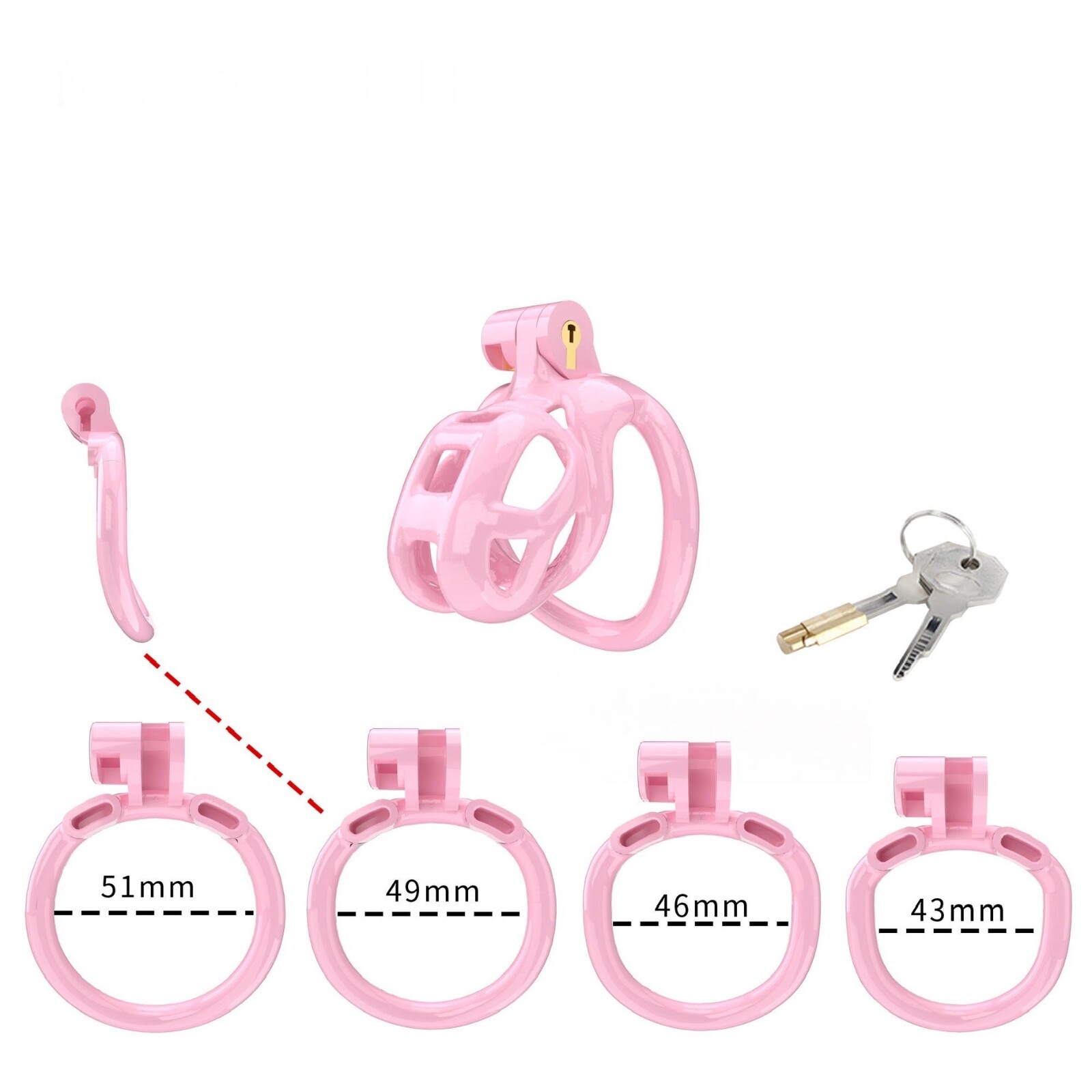 COBRA Chastity Cage Device | Premium Kit with 5 Rings & 2 keys | 5 sizes | PINK COBRA Chastity Cage Device | Premium Kit with 5 Rings & 2 keys | 5 sizes | PINK