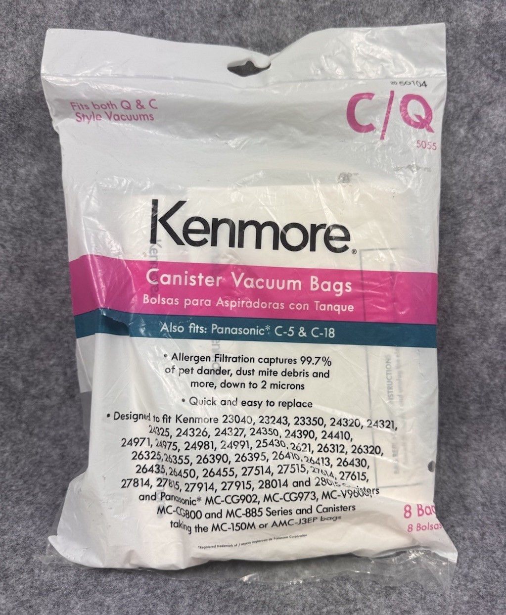 Kenmore Vacuum 8 Bags Pack Fits Q&C, Panasonic C-5&C-18, 50104 5055 Kenmore Vacuum 8 Bags Pack Fits Q&C, Panasonic C-5&C-18, 50104 5055