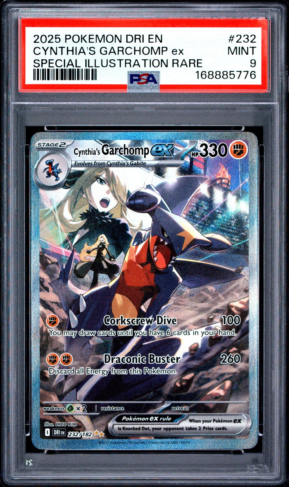 2025 Pokemon Dri En-Destined Rivals #232 Cynthia\'s Garchomp Ex SIR PSA 9 2025 Pokemon Dri En-Destined Rivals #232 Cynthia\'s Garchomp Ex SIR PSA 9