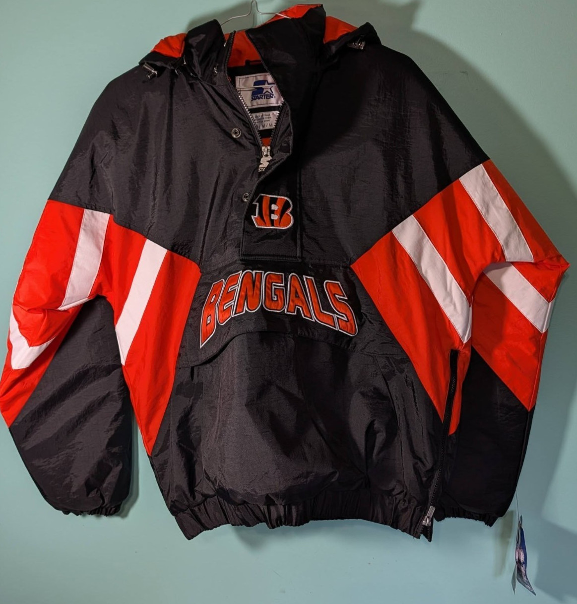 NFL Vintage Cincinnati Bengals Starter Pullover Coat 1990\'s NOS Men\'s M NFL Vintage Cincinnati Bengals Starter Pullover Coat 1990\'s NOS Men\'s M