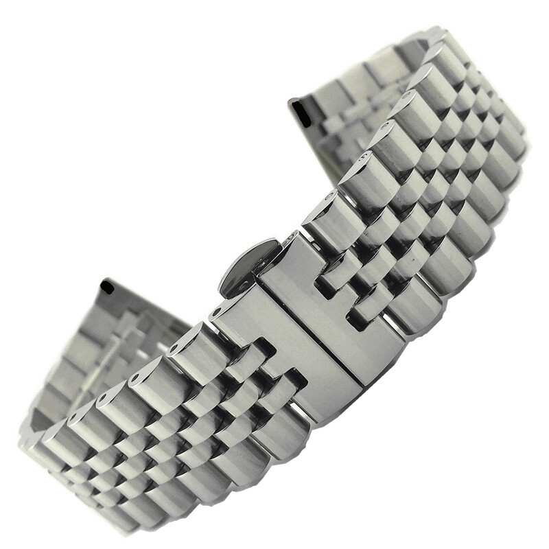 Rugged Stainless Steel Watch Straps Unisex Business Wristbands 12-22mm Universal