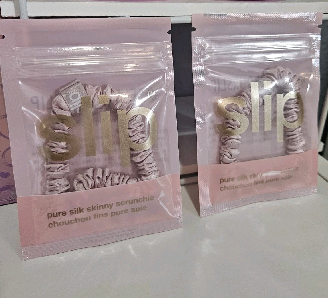 Slip Pure Silk Skinny Scrunchie Hair Tie set