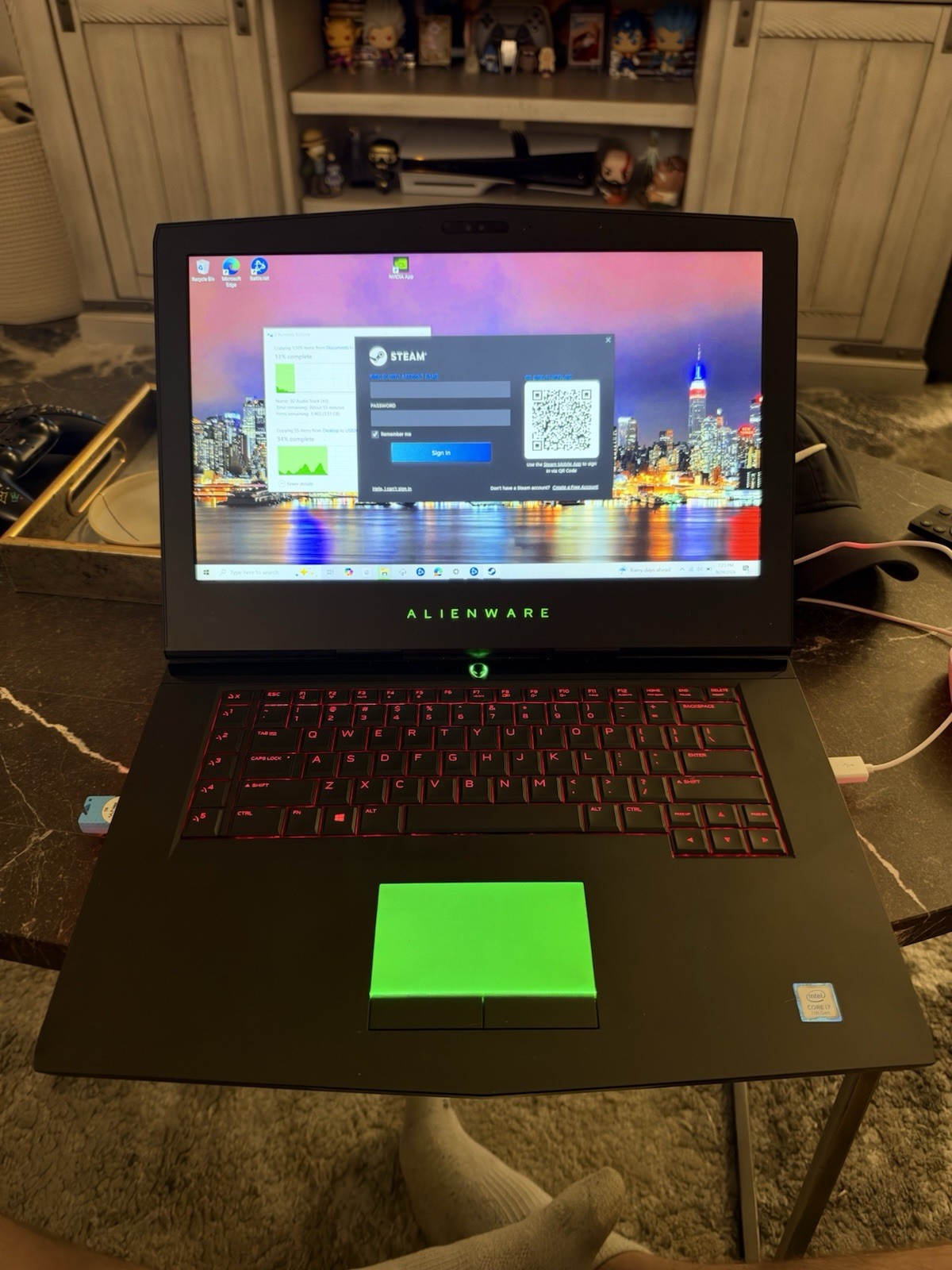 Alienware 15 R3 15.6in i7-7700HQ 16GB 120GB SSD+1TB HDD GTX 1070 (USED, WORKING)