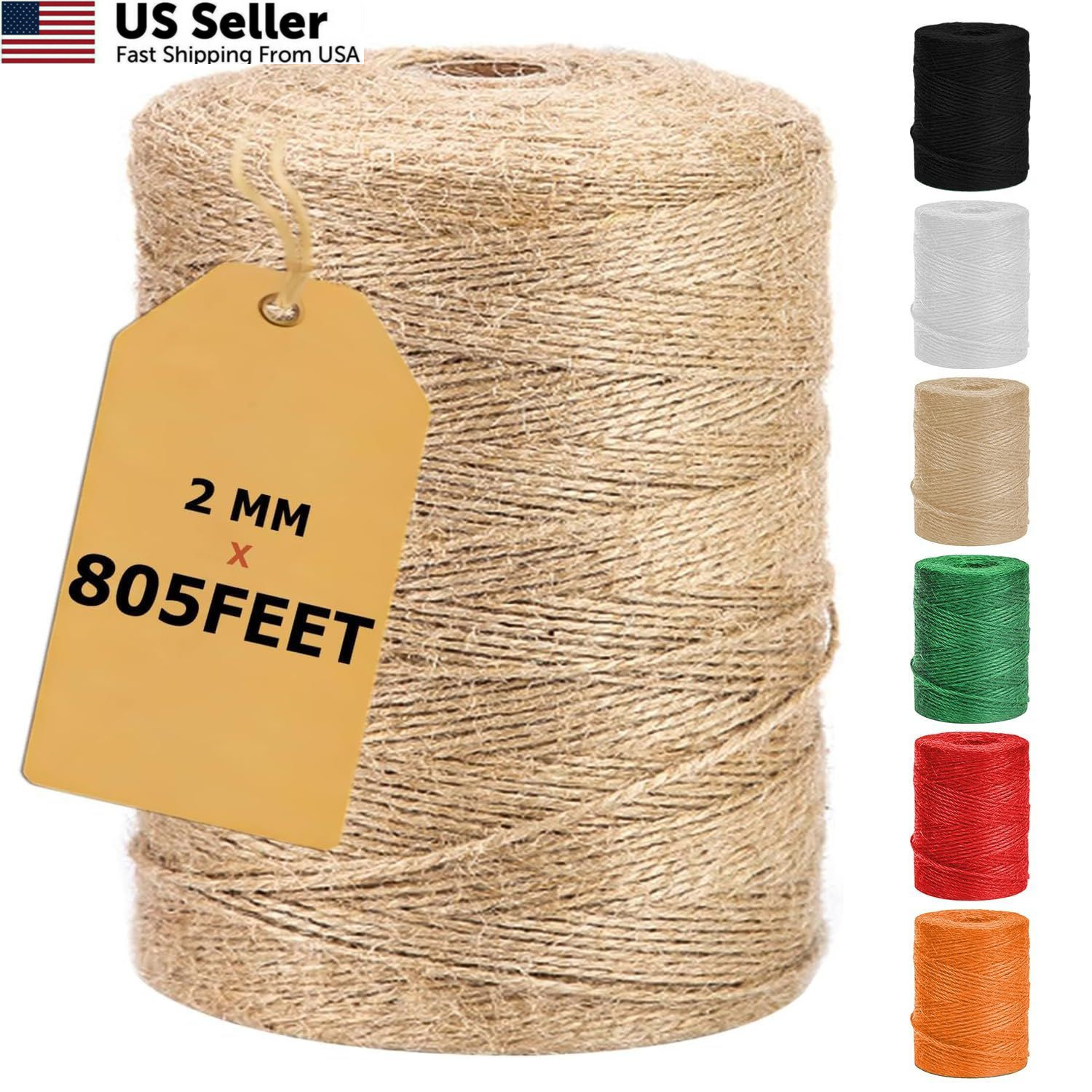 805ft Natural Jute Twine Rope String Craft Gardening Burlap Ribbon USA 805ft Natural Jute Twine Rope String Craft Gardening Burlap Ribbon USA