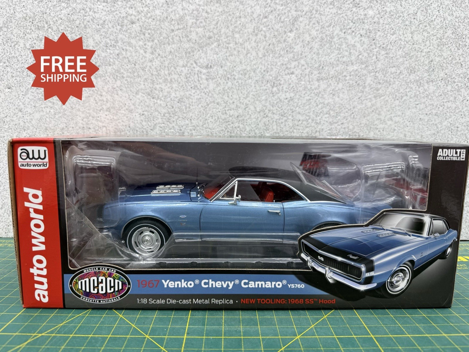 RARE Autoworld Blue 1967 Chevrolet Yenko Camaro YS760 1:18 Scale Model AMM1247 RARE Autoworld Blue 1967 Chevrolet Yenko Camaro YS760 1:18 Scale Model AMM1247
