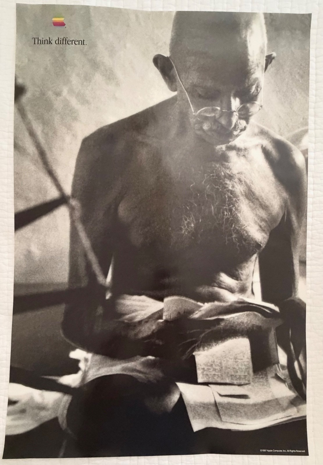 Vintage 1997 Apple Computer Think Different Poster Mahatma Gandhi 24x36' Vintage 1997 Apple Computer Think Different Poster Mahatma Gandhi 24x36'