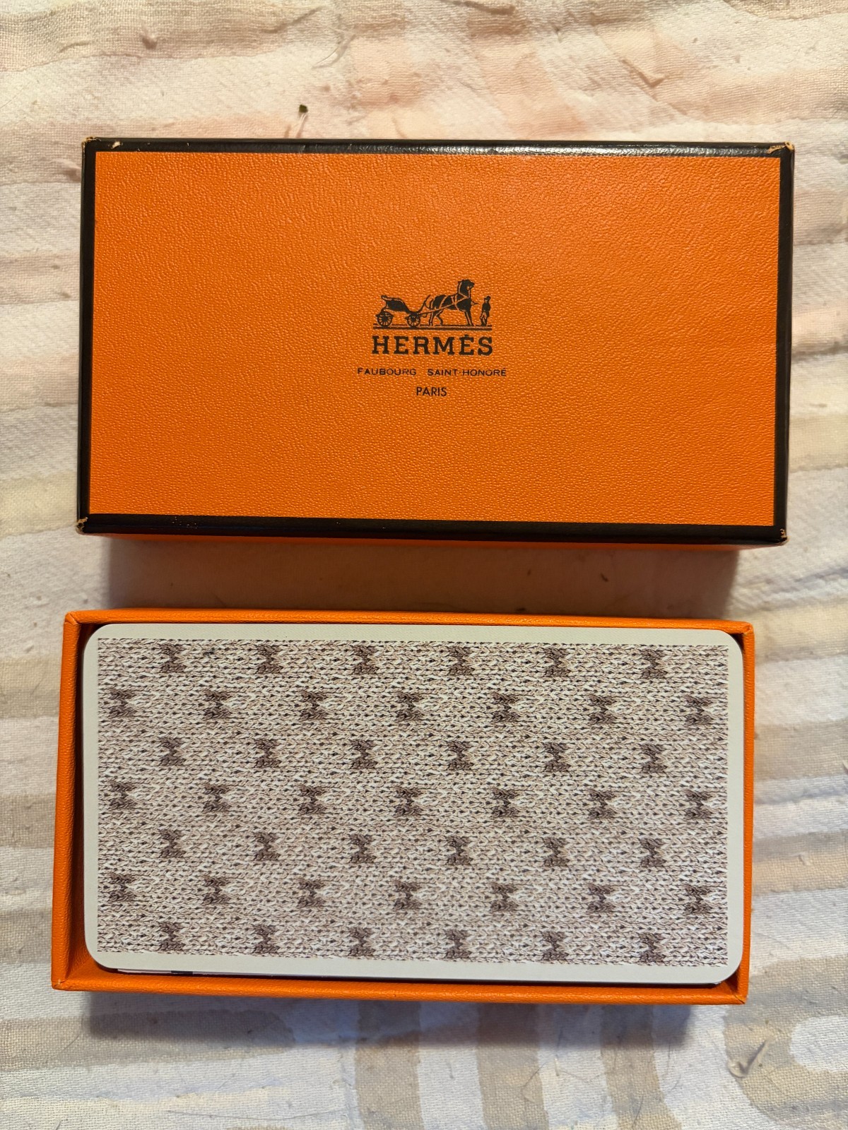 Hermes Le Jeu de Tarot Playing Card Set Gilt Silver Edges w Box Grimaud Ducale Hermes Le Jeu de Tarot Playing Card Set Gilt Silver Edges w Box Grimaud Ducale