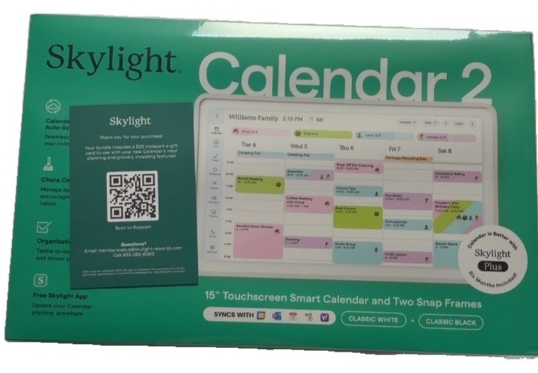 Skylight Calendar 2 15 inch Touchscreen Digital Display White and Black Frames