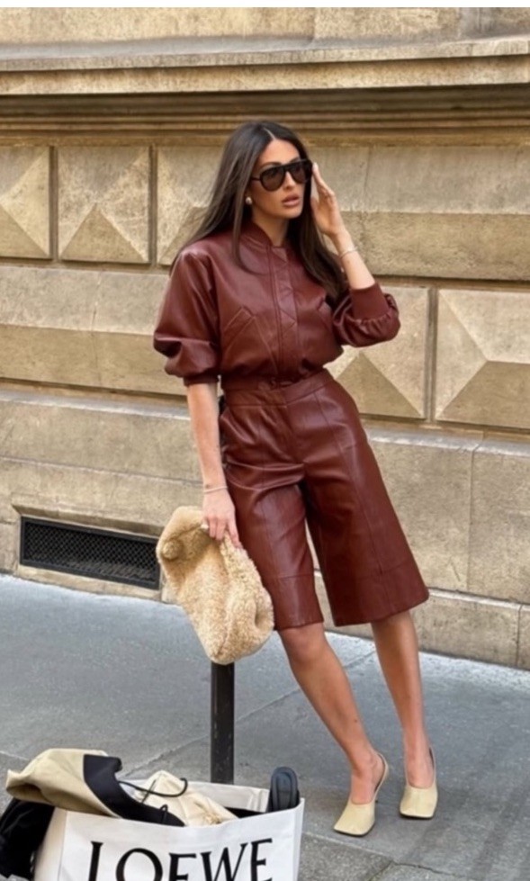 Zara SS26 Faux Leather Bermuda Shorts Sz S,M,XL Brown 3046/168 Zara SS26 Faux Leather Bermuda Shorts Sz S,M,XL Brown 3046/168