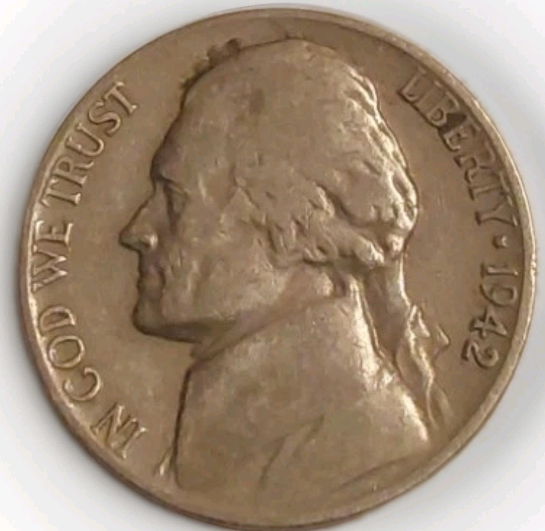 1942-P Type 1 US Jefferson World War 2 Era 5C Very Fine Coin Free Post Tracking 
