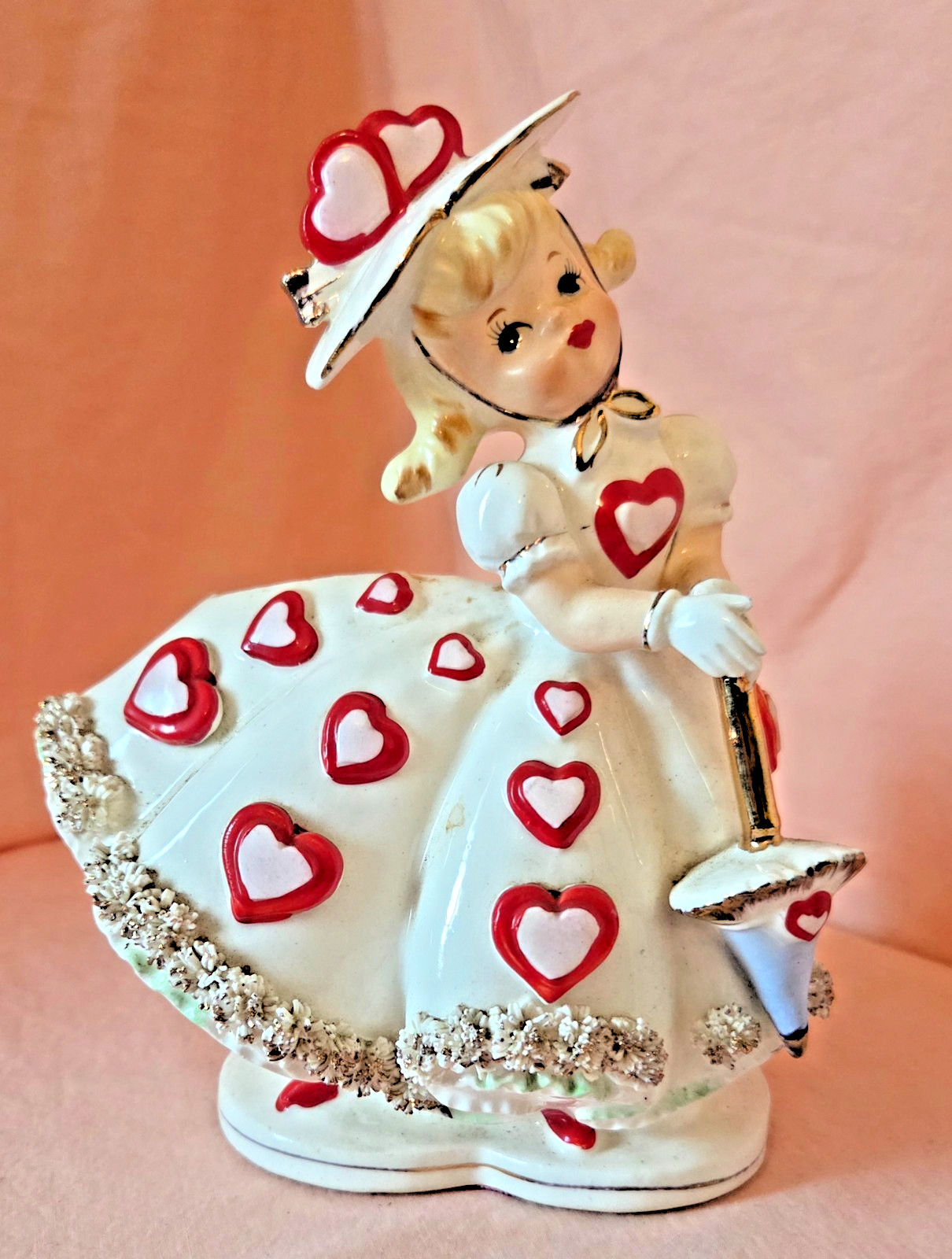 Vintage Relpo Valentine day girl planter Vintage Relpo Valentine day girl planter