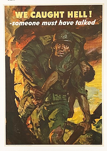 Original 1944 WWII Don't Talk Poster - We caught hell - Saul Tepper Original 1944 WWII Don't Talk Poster - We caught hell - Saul Tepper