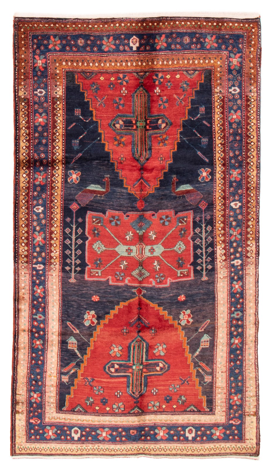 Vintage Traditional Hand-Knotted Area Rug 5\'1\