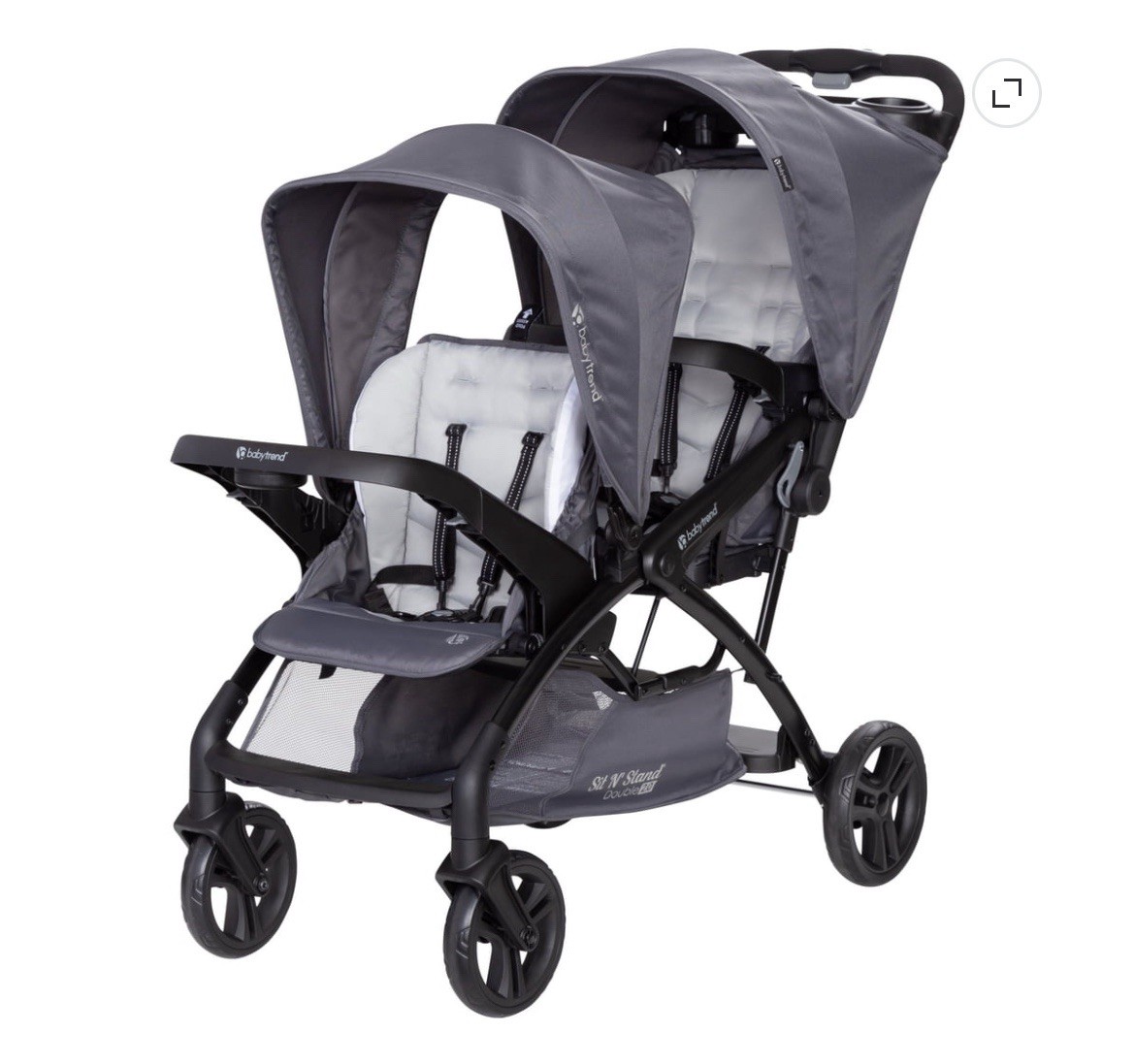 ✅NEW Baby Trend Sit N Stand Double 2.0 Stroller SS28F01A Grey SHIPS FREE NOW🚀
