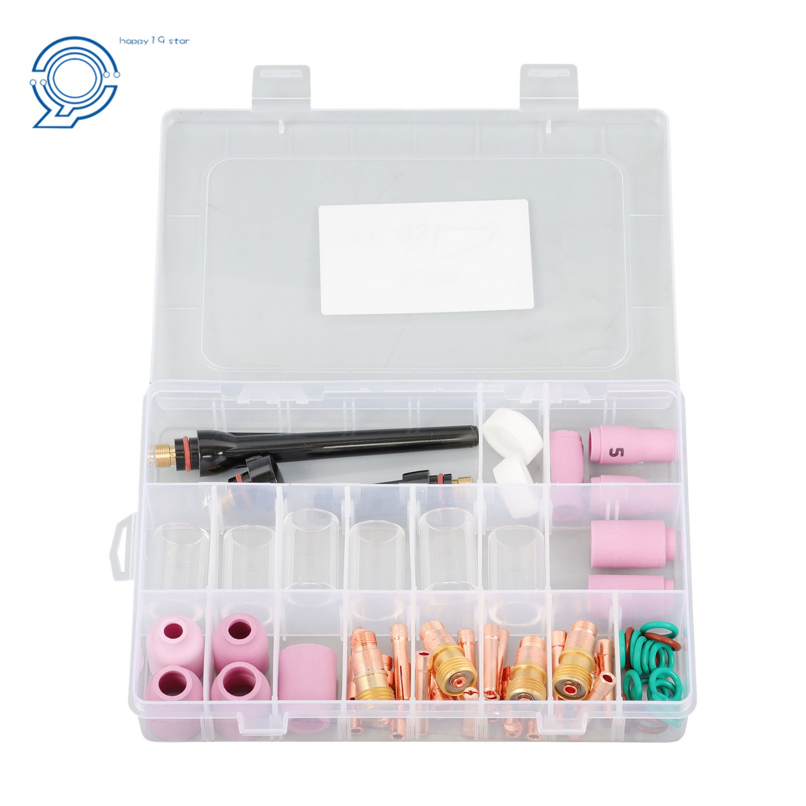 63Pcs TIG Welding Torch Kit Stubby Gas Lens #10 Glass Cup For WP-17/18/26