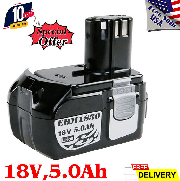1-4X 18V For HITACHI 6.5ah/ 5.0ah Li-ion EBM1830 Battery BCL1815 BCL1830 BCL1840 1-4X 18V For HITACHI 6.5ah/ 5.0ah Li-ion EBM1830 Battery BCL1815 BCL1830 BCL1840