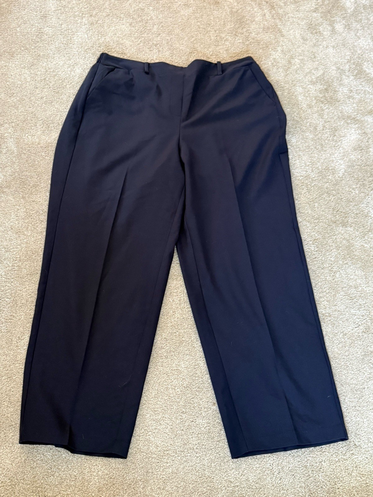 Lane Bryant Perfect Drape Pull On Elastic Size 18 Hi Rise Navy Blue Pants  NWT