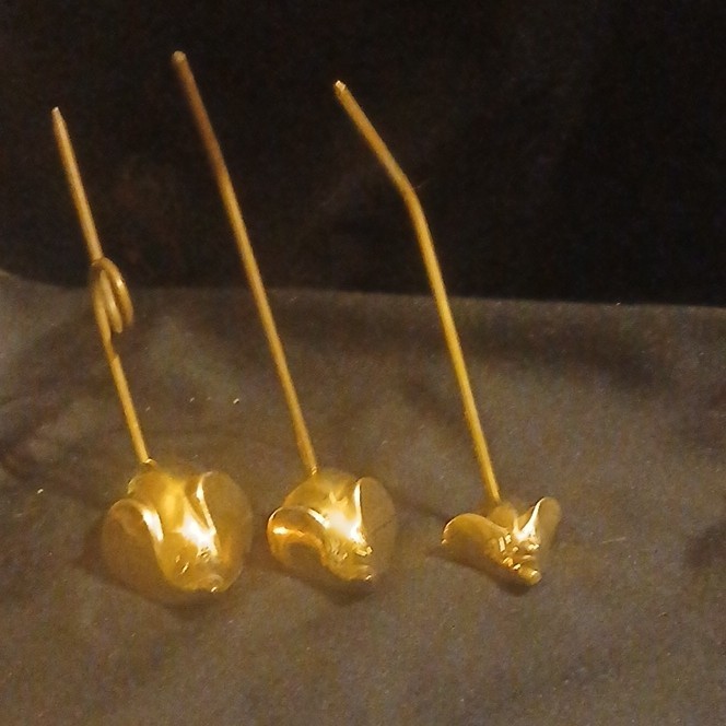 Brass Mice Note Spikes Paperweights Ring Holders Set Of 3 Vintage MCM Brass Mice Note Spikes Paperweights Ring Holders Set Of 3 Vintage MCM