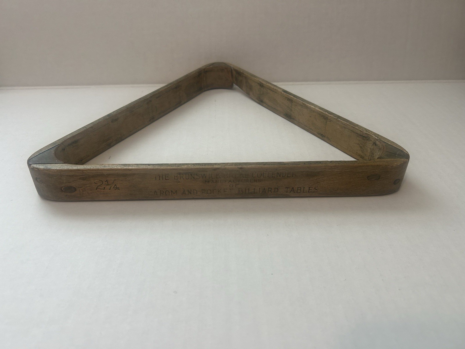 Antique Brunswick Balke Collender Co Billiard Carom Wood Triangle Pool Rack