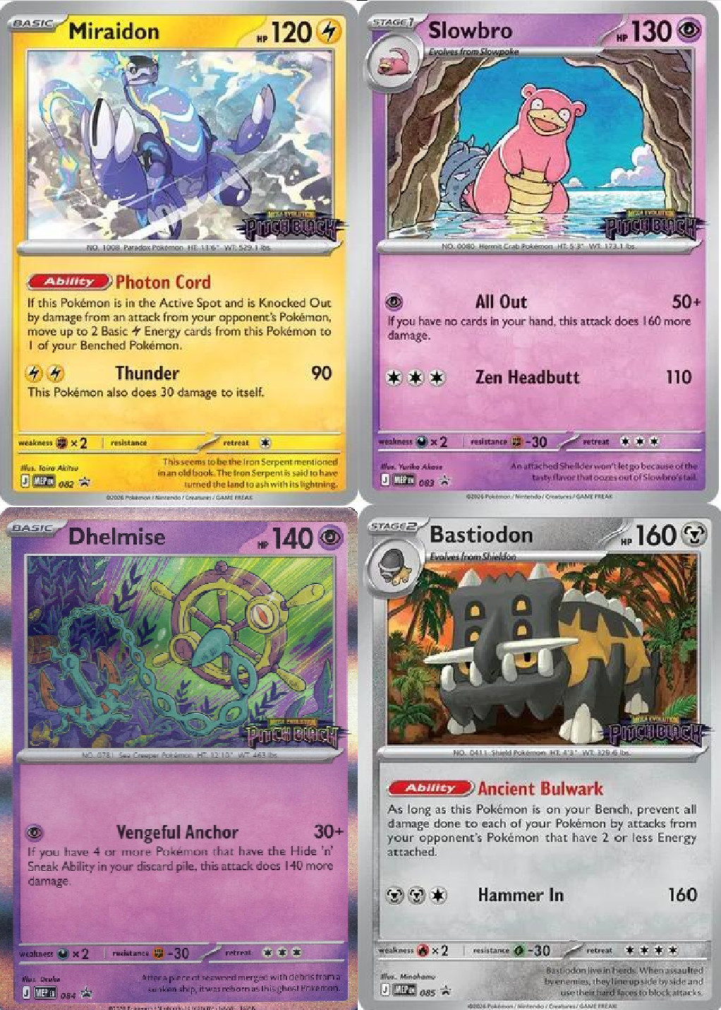 Pokemon Pitch Black Stamped Pre-Release 082 083 084 085 Promo Set Holo MEP Pokemon Pitch Black Stamped Pre-Release 082 083 084 085 Promo Set Holo MEP