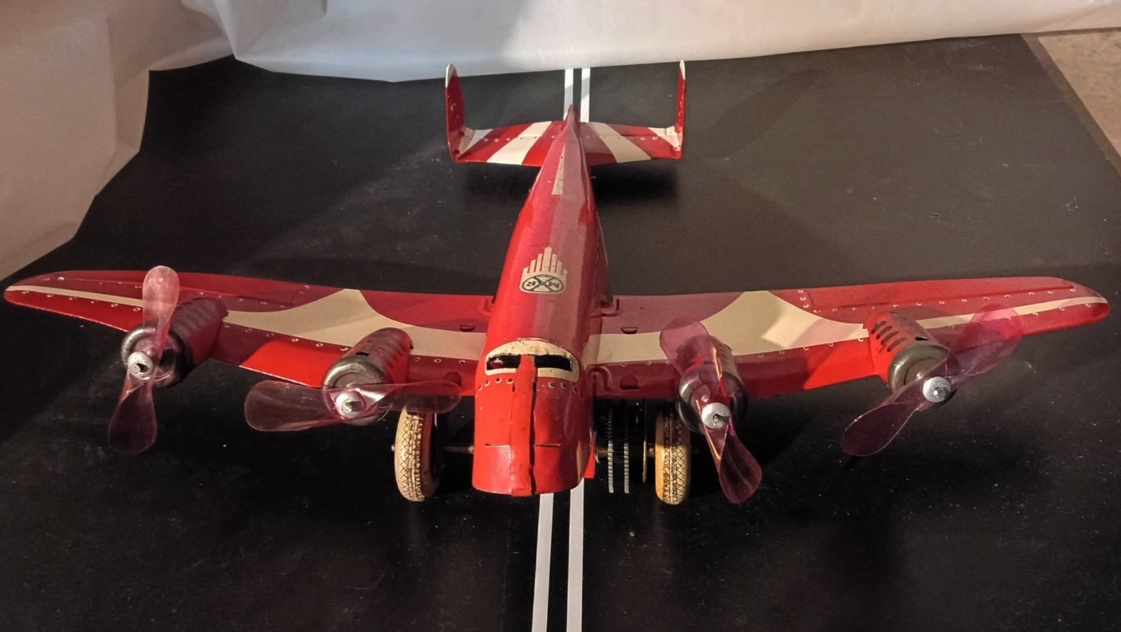 Marx Vintage 1930's-40's Tin Airplane Toy Airplane. [Battery Powered]