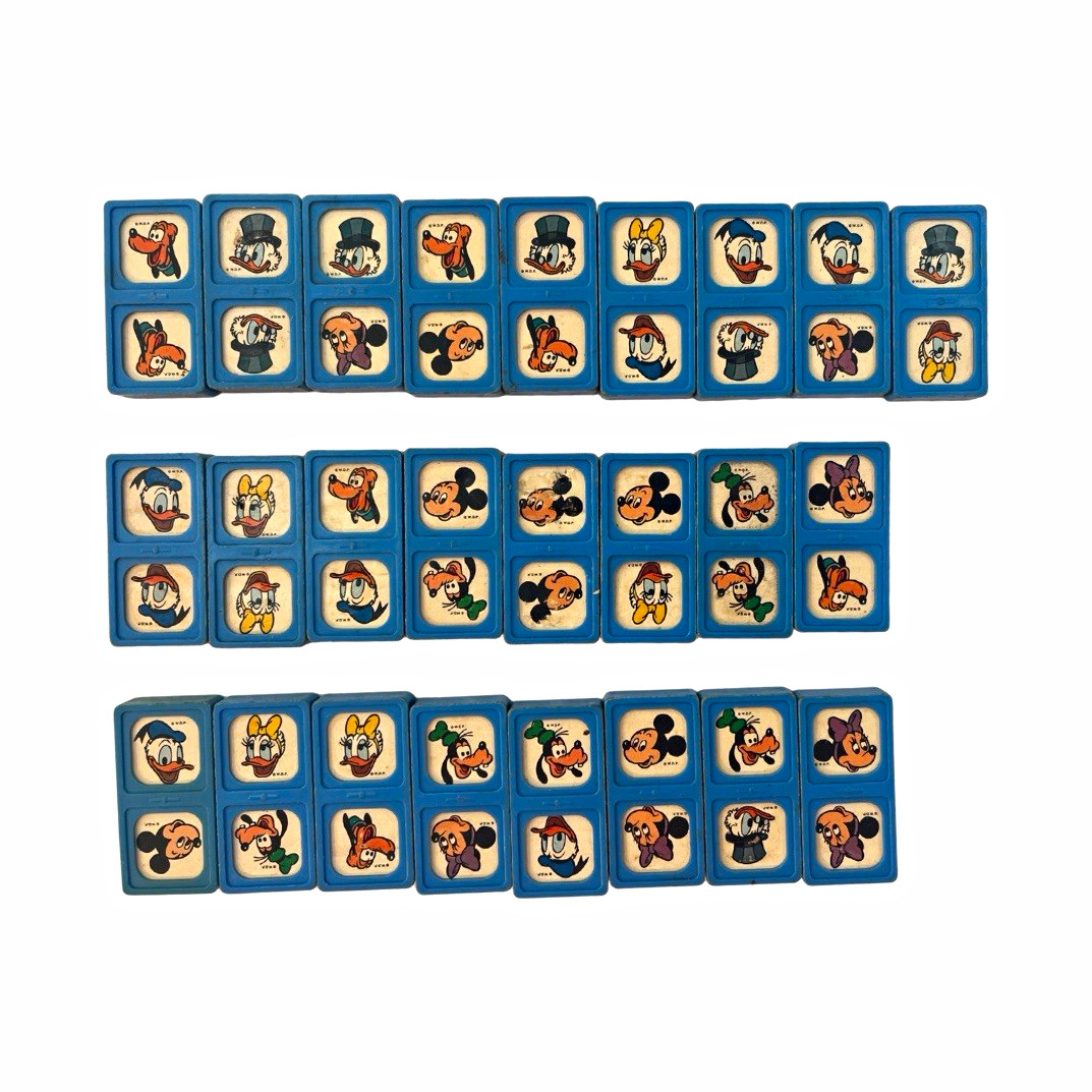 Vintage 1976 Disney WDP Dominoes 25 Pc Mickey Minnie Donald Goofy Pluto