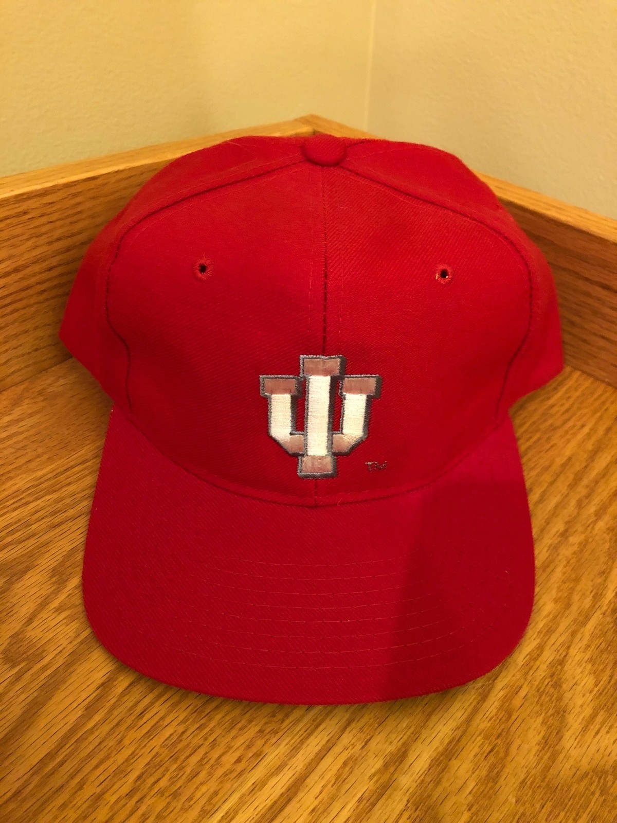 NOS Vintage Indiana University New Era Pro Model Red Snapback Hat NOS Vintage Indiana University New Era Pro Model Red Snapback Hat