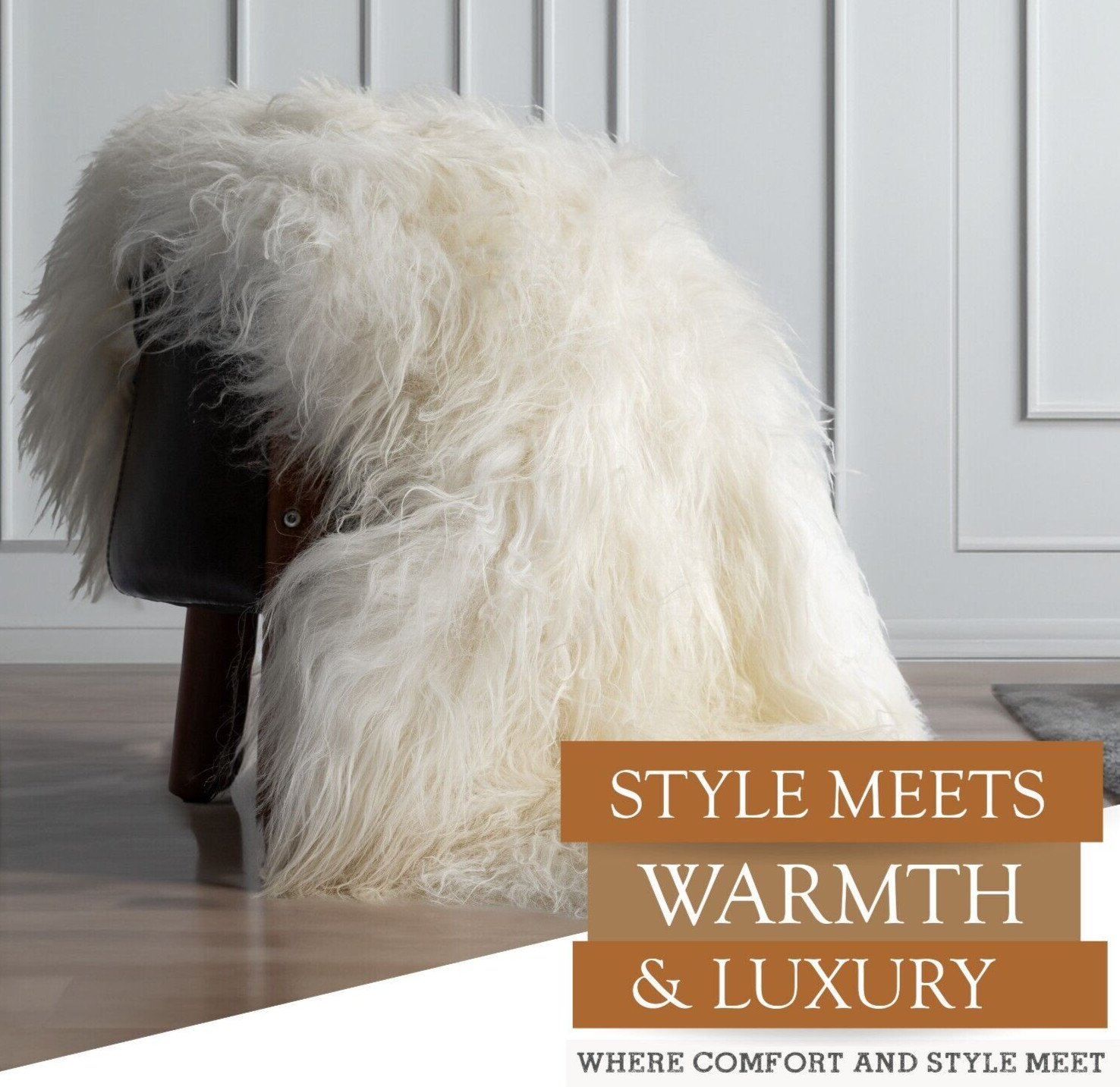 Real Icelandic Sheepskin Rug Natural White - Size 2 x 3-4\' Long Hair